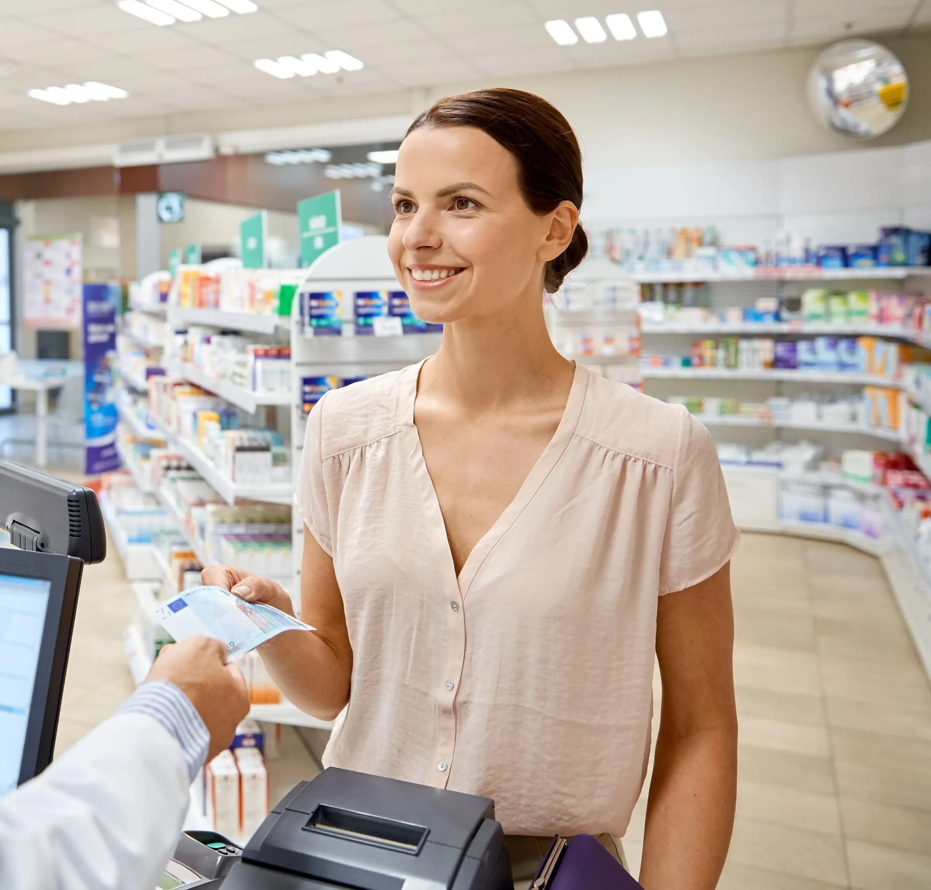 Happy patient visiting Aloha Pharmacy.
